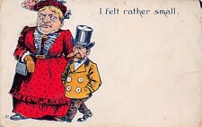 Patriarchy Toxic Masculinity Small Man Strong Women Early 1900s Vtg Postcard D47 picture