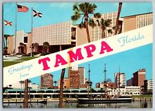 Tampa, Florida FL - Greetings from Tampa - Multiview - Vintage Postcard 4x6 picture