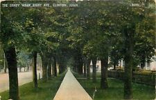 Clinton Iowa~Eight Avenue Shady Walk~Homes Under Trees~1908 Postcard picture