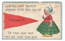 Pittsburgh PA Postcard Pennsylvania Dutch Greeting c1910 picture