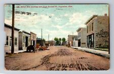 Argentine KS-Kansas, Silver Avenue From Second Street, Vintage c1911 Postcard picture