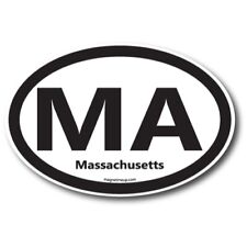 MA Massachusetts US State Oval Magnet Decal, 4x6 In, Automotive Magnet for Car picture