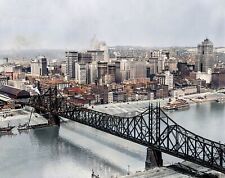 1938 PITTSBURGH From Across the River COLOR TINTED PHOTO (200-J) picture