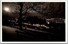 Budapest Latkep Esti Vilagitasban Panorama In Night Hungary RPPC Photo Postcard picture