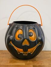 Vintage 1997 Grand Venture Black Blow Mold Jack O Lantern Pumpkin Halloween Pail picture