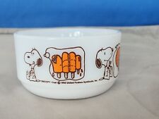 Snoopy Schulz Vintage Ice Cream Bowl~ Sweet Dreams ~Fire King Anchor Hocking picture