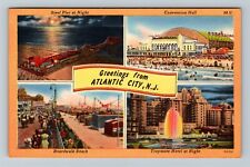 Atlantic City, NJ-New Jersey, Pier, Beach, Hotel, c1952 Vintage Postcard picture