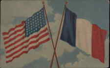 Postcard: US FRENCH FLAGS picture