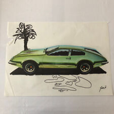 Styling Concept Car Illustration Art Drawing Sketch Vintage Original 1970 ? picture