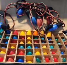 Lot of 53 Vintage C-9 Christmas Light Bulbs Multicolored + 1 STRAND  picture