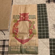 Vintage RED OWL STORES INC Paper Bag Freshness Window Coffee Food Sack Very Nice picture