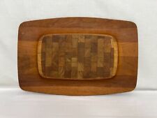 1962 Dansk IHQ MCM wood teak cheese board serving platter picture