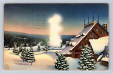 Yellowstone National Park, Winter Scene, Series #1225, Vintage c1940 Postcard picture
