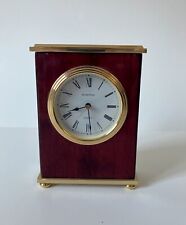 Hampton Quartz Mahogany and Gold Desk Clock, 6 1/2 x 4 1/2 x 2 picture