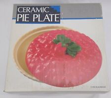 VTG Ceramic Strawberry Pie Covered Pie Dish Plate Server Blackwood 1992 picture