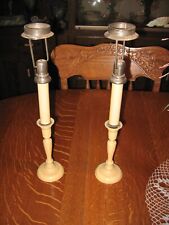 RARE PAIR Antique Church Cathedral Altar Candle Holders  MAY 1891 PAT'D picture