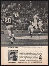 1963 Vitalis Keeps Hair Neat Dick Lynch Football Giants Heads Up Play Print Ad picture
