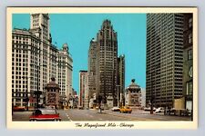 Chicago IL- Illinois, The Magnificent Mile, Advertisement, Vintage Postcard picture