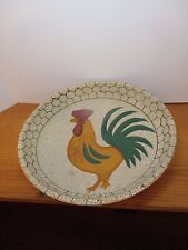 Boho Rooster Farmhouse Wooden Distressed Rustic Bowl Country Decor picture