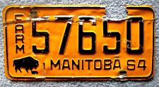 1964 Manitoba License Plate Farm 57650 gprc1 picture