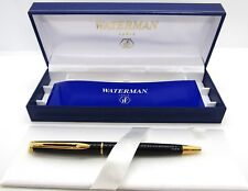 Waterford Paris Roller Ball Black Ink/Black and Gold Trimmed Pen. Brand New. picture