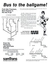 1986 San Francisco Muni Express Print Ad, Bus To Ballgame Giants Candlestick picture