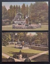 2 Hand Colored Postcards Monastery of Precious Blood Mary’s Garden Brooklyn NY picture
