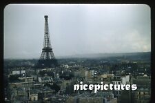 1950s Spectacular view overlooking Paris Beautiful Eiffel Tower Kodachrome slide picture