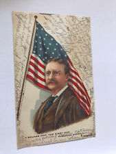 Theodore Roosevelt A Square Deal for Every Man Postcard American Flag picture