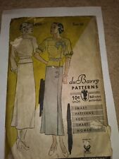 Antique Sewing Pattern Ladies Dress 1930's picture