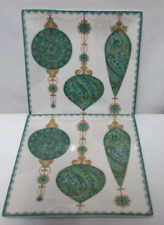 222 Fifth Constantina turquoise square Christmas Dinner plate set 2 micro dish picture