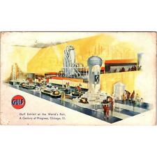 Vintage Postcard Gulf Exhibit at Word's Fair Chicago Illinios Auto Advertising picture