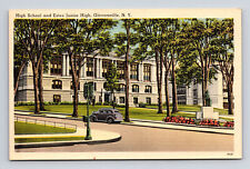 Linen Postcard Gloversville NY New York Estee High School & Junior High picture