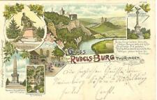 Gruss Von Der Rudels-Burg Thuringen; pm 1897; writing on face; VG picture
