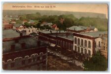 Bellefontaine Ohio OH Postcard Birds Eye View S W Horses Carriage 1908 Antique picture