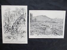 2 1885 Civil War Prints - Big & Little Kennesaw Mountain. Confederate Artillery picture