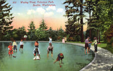 Seattle,WA Wading Pond,Volunteer Park Mitchell King County Washington Postcard picture