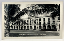RPPC Hotel Washington, Colon, Panama, Vintage Real Photo Postcard picture