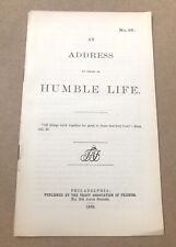 ORIGINAL: To Those In Humble Life, Society of Friends, 1889 Pamphlet (Quakers) picture