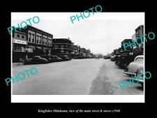 OLD 8x6 HISTORIC PHOTO OF KINGFISHER OKLAHOMA THE MAIN STREET & STORES c1940 picture