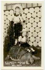 c1950s Rapid City South Dakota BH Reptile Gardens Real Photo cowboy dressed kids picture