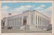 Post Office Nashville Tennessee Classic Car Linen Vintage Post Card picture