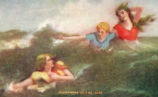 c. 1910 Nymphs of the Surf Art Nouveau Postcard A74 picture