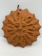 Terracotta Pottery 3D Sun Wall Art Pottery Tile Smile Face Garden She Shed Decor picture