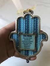 Iris Design Hand Painted Hamsa with House Blessing - English picture