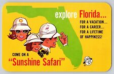 Sunshine Safari Explore Florida Postcard Summergram c1950's picture