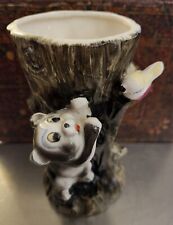 Vintage Bear w/Bird Ceramic Vase picture