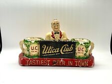 Vintage Utica Club Beer Display Chalkware Bar Guy Holder UC Utica N.Y. picture