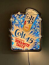 Vintage Colt 45 Malt Liquor Sign Beer Can 3D Foil Dynamite Taste lights up picture