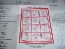 Vtg 2000's Redwork 12 Different Fruit Quilt Embroidery Patterns 40x61 Sweet #LD picture